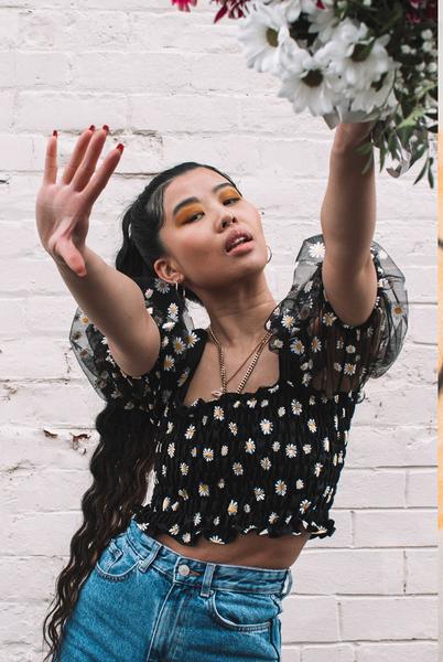 Blitz Daisy Puff Sleeve Top