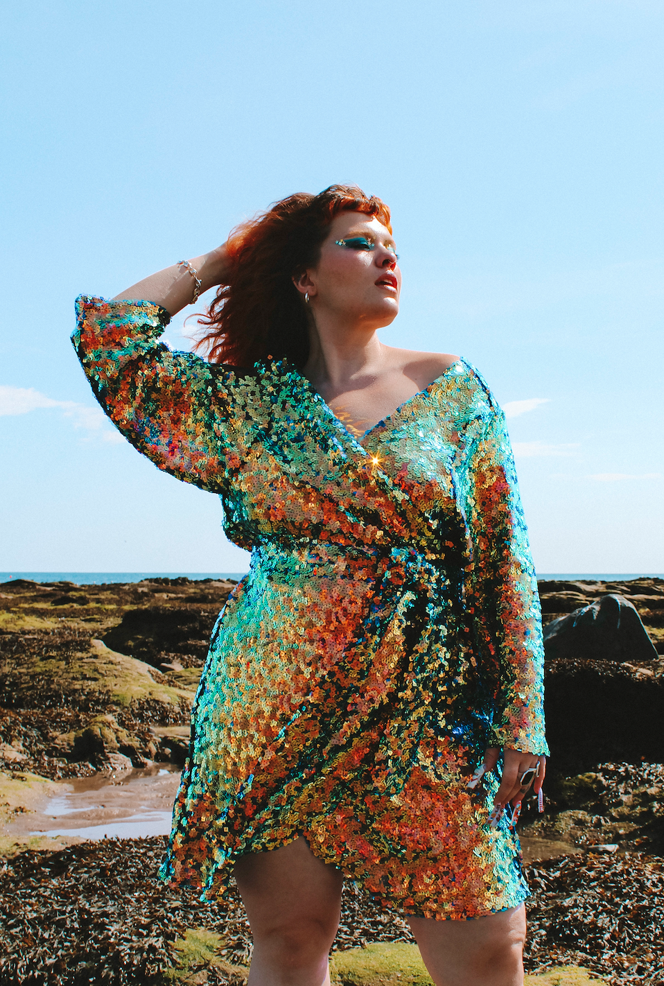 Liquid Gold Luxury Wrap Dress