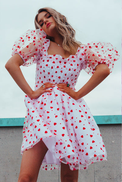 Daphne Heartbreaker Puff Sleeve Dress