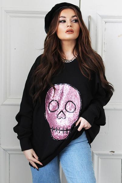 Hot Skull Sequin Sweater