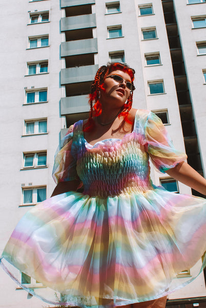 Rainbow Heaven Daphne Puff Sleeve Dress