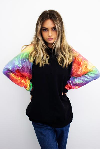 Rainbow Heaven Sequin Sleeve Sweater